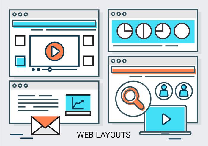 Gratis linjär webblayout vektor bakgrund