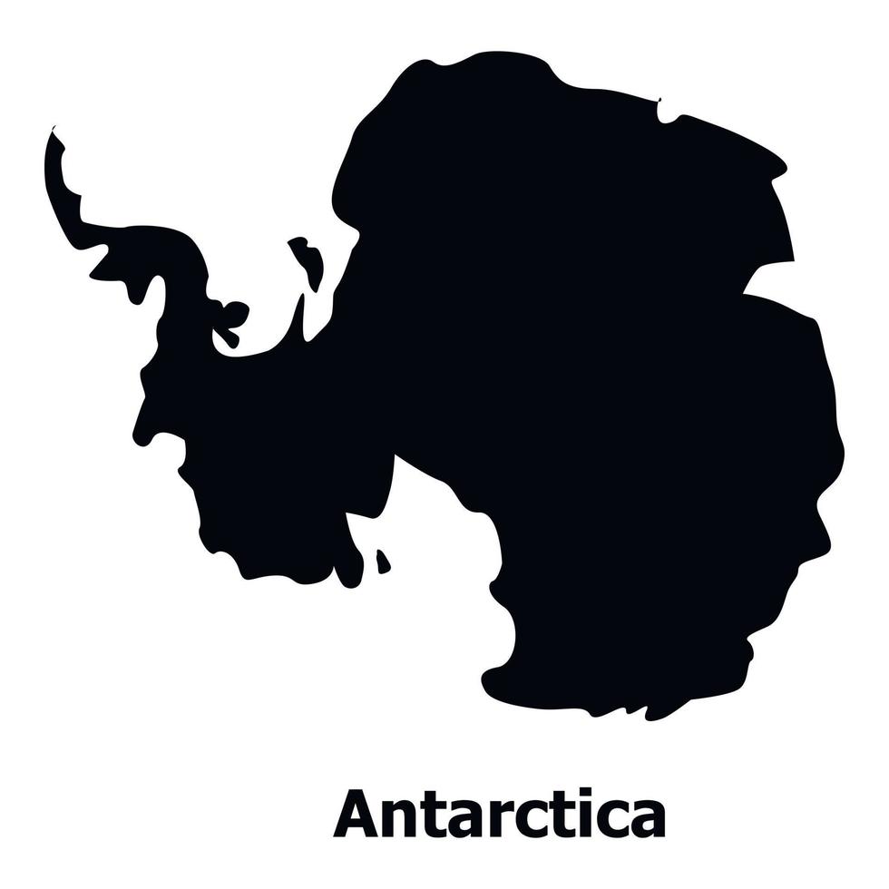 antarctica Karta ikon, enkel stil vektor