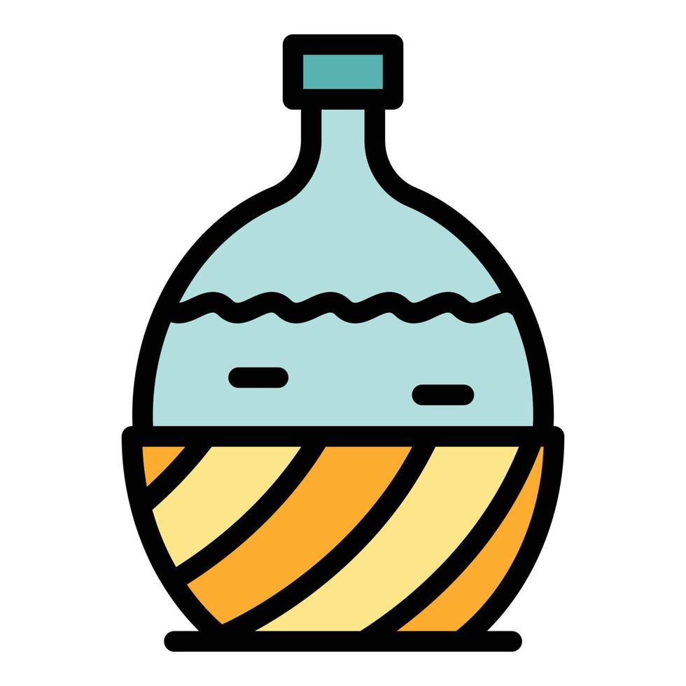 Flaschenaufbewahrung Symbol Farbe Umriss Vektor