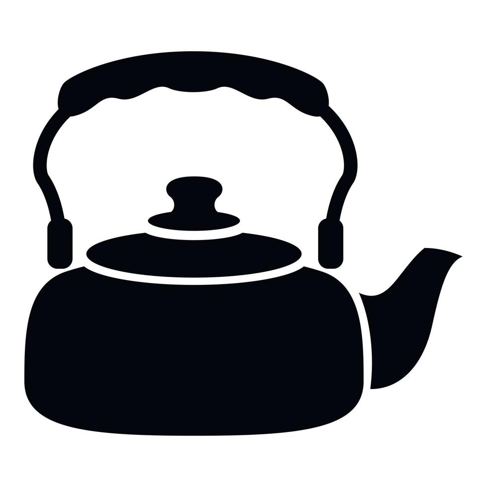 große Teekannen-Ikone, einfacher Stil vektor