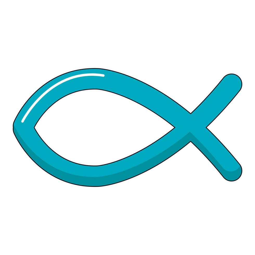 kristen fisk symbol ikon, tecknad serie stil vektor