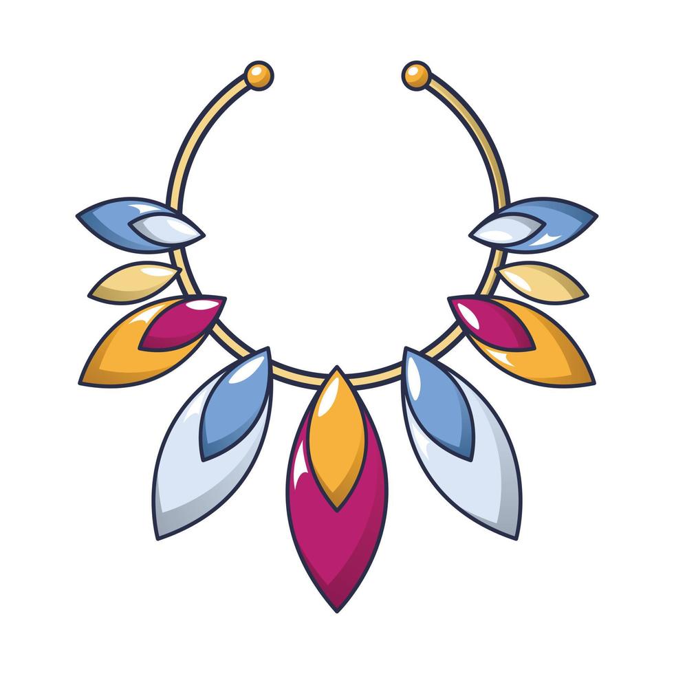 Edelstein Halskette Symbol, Cartoon-Stil vektor