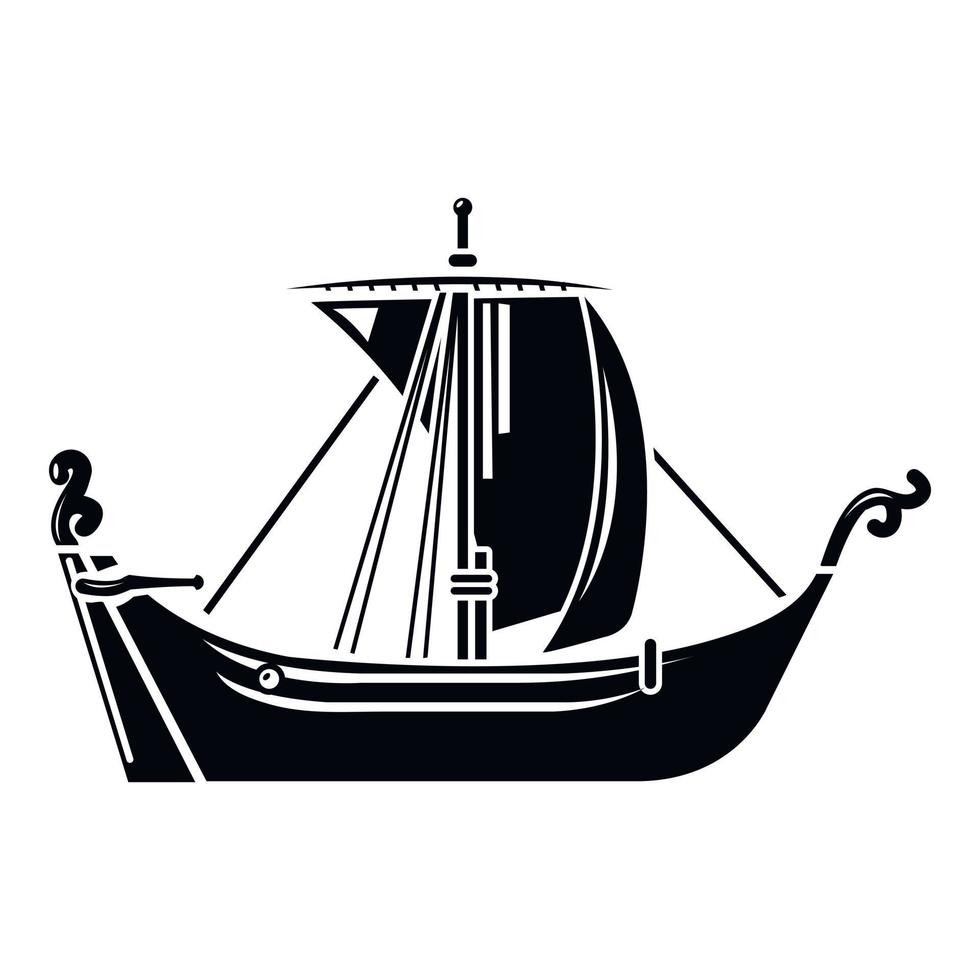 pirat fartyg ikon, enkel stil vektor