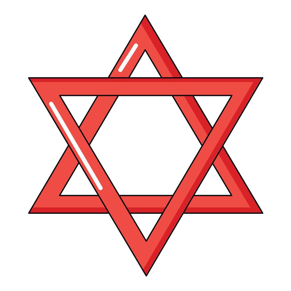 Davidstern Judentum Symbol, Cartoon-Stil vektor