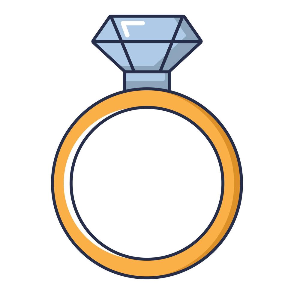 Goldring mit Diamant-Symbol, Cartoon-Stil vektor