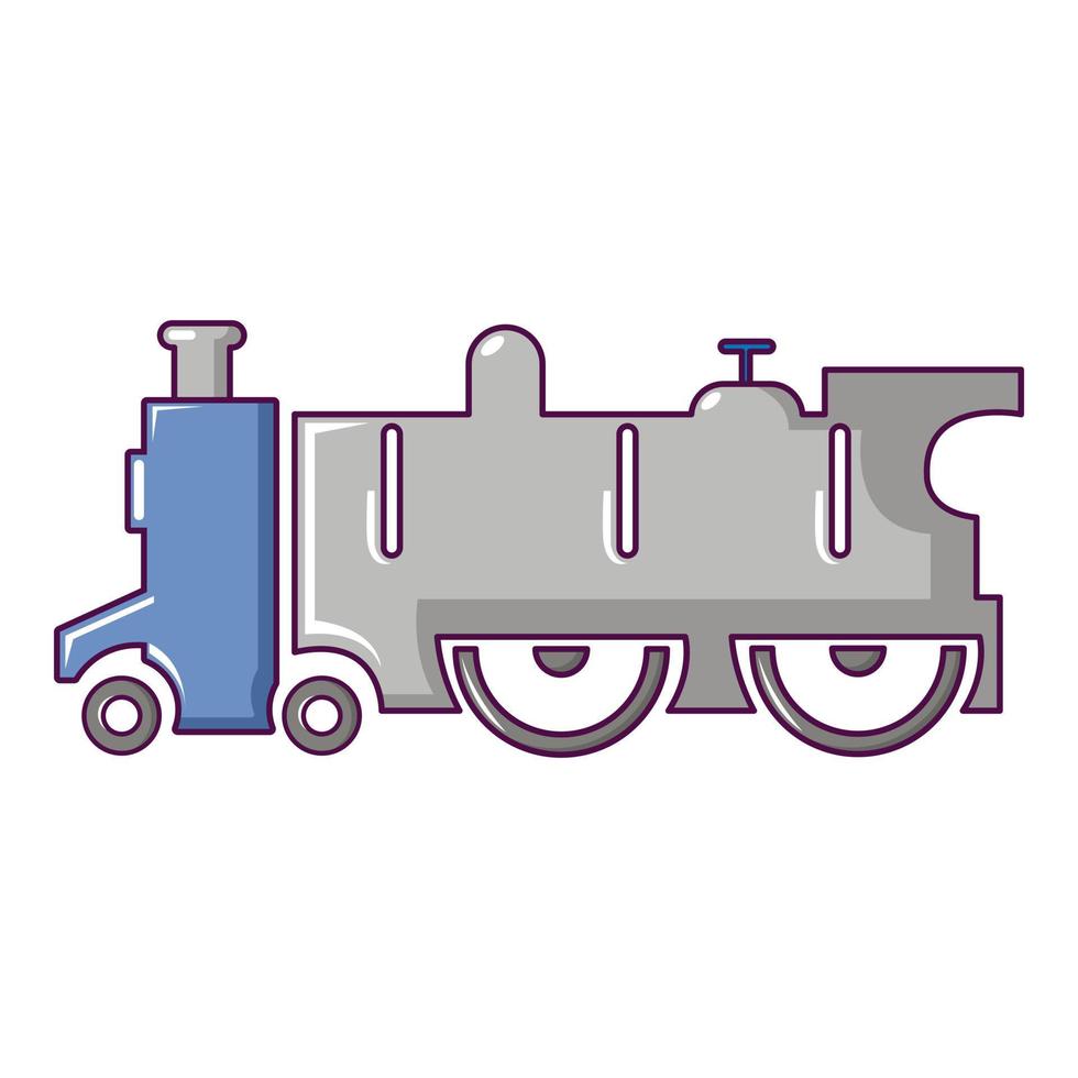 gammal ånga lokomotiv ikon, tecknad serie stil vektor