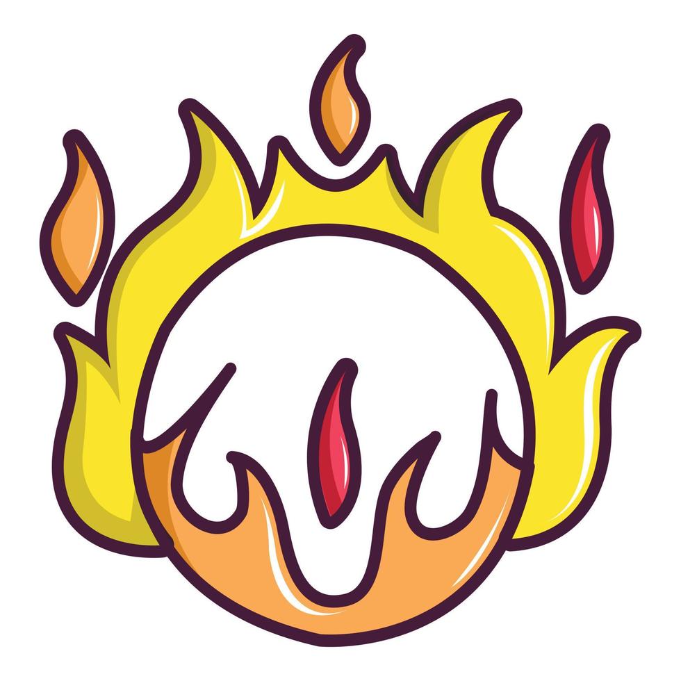 Zirkusring aus Feuer-Symbol, Cartoon-Stil vektor