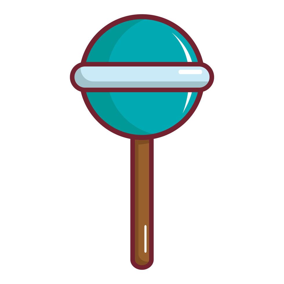 blaues rundes Lollipop-Symbol im Cartoon-Stil vektor