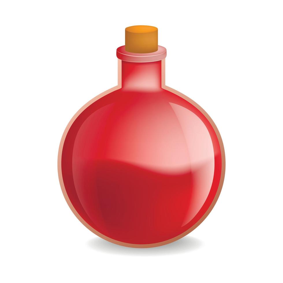 röd kemi flaska mockup, realistisk stil vektor