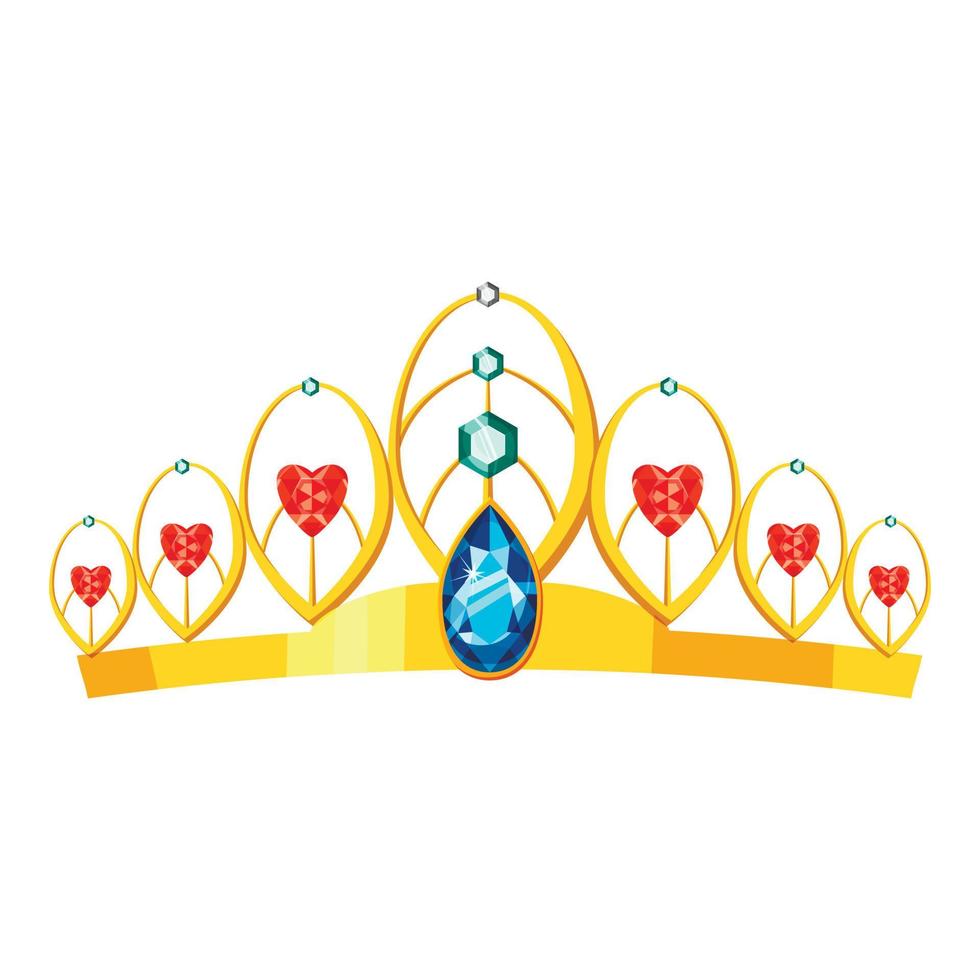 Prinzessin Tiara-Symbol, Cartoon-Stil vektor