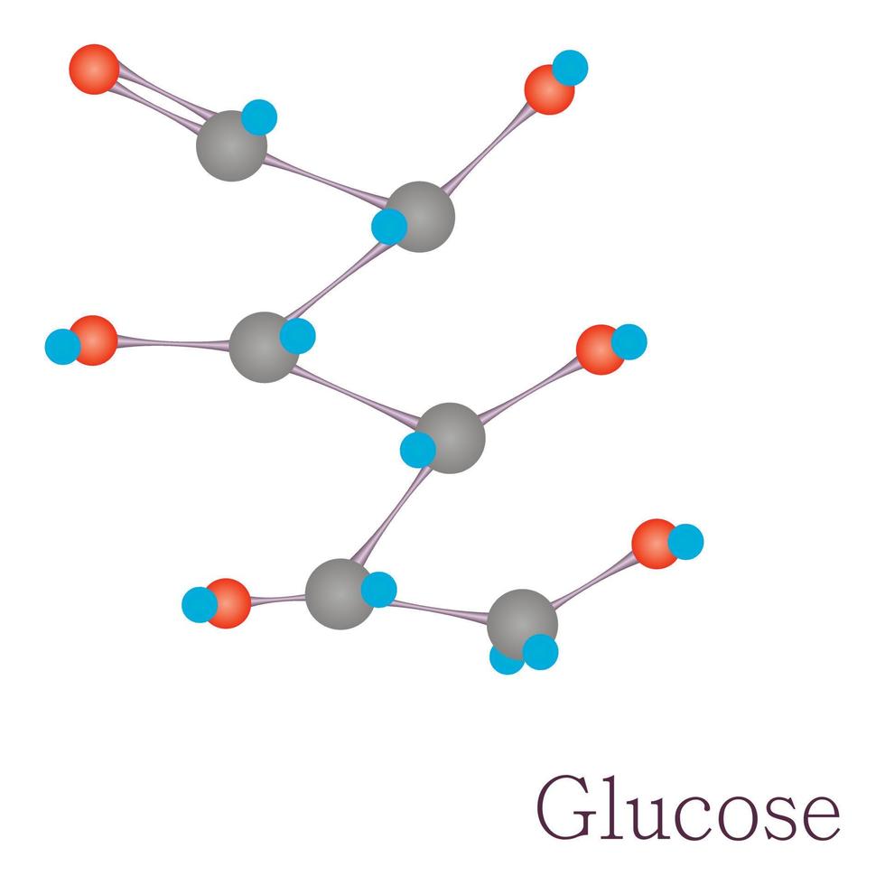 glukos 3d molekyl kemisk vetenskap vektor