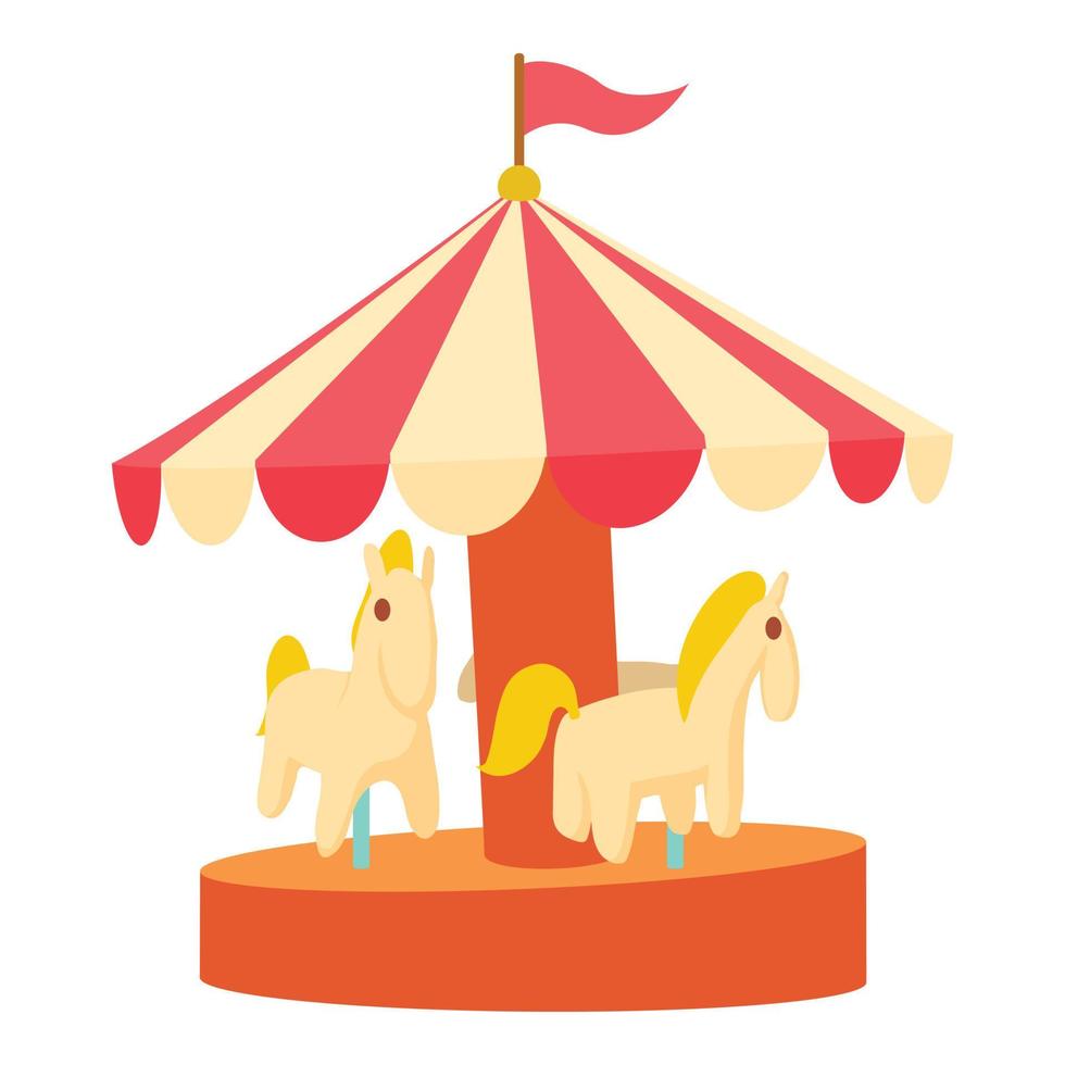 Karussell mit Pferdesymbol, Cartoon-Stil vektor