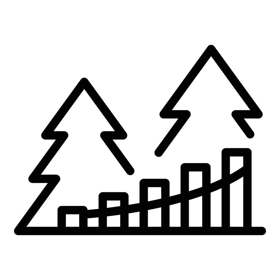 Tannenbaum Zipline Symbol Umrissvektor. Seilpark vektor