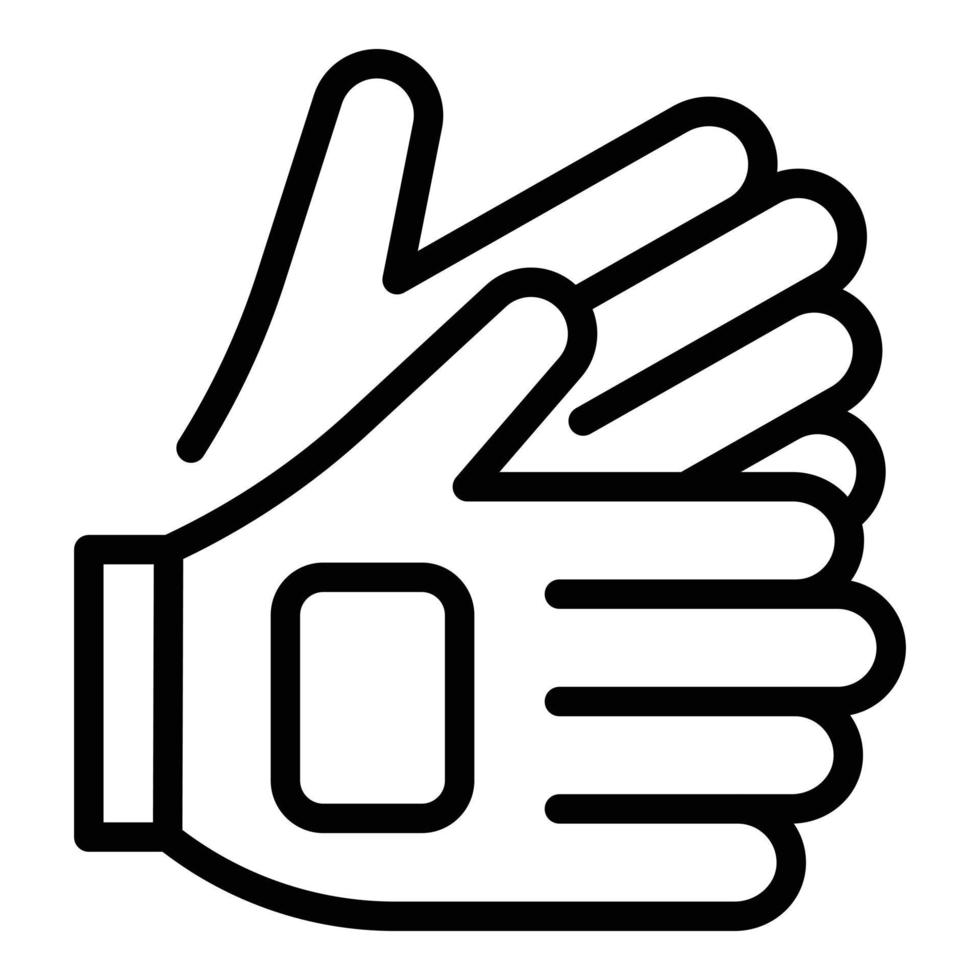 Symbol Umrissvektor für Seilparkhandschuhe. Extremsport vektor
