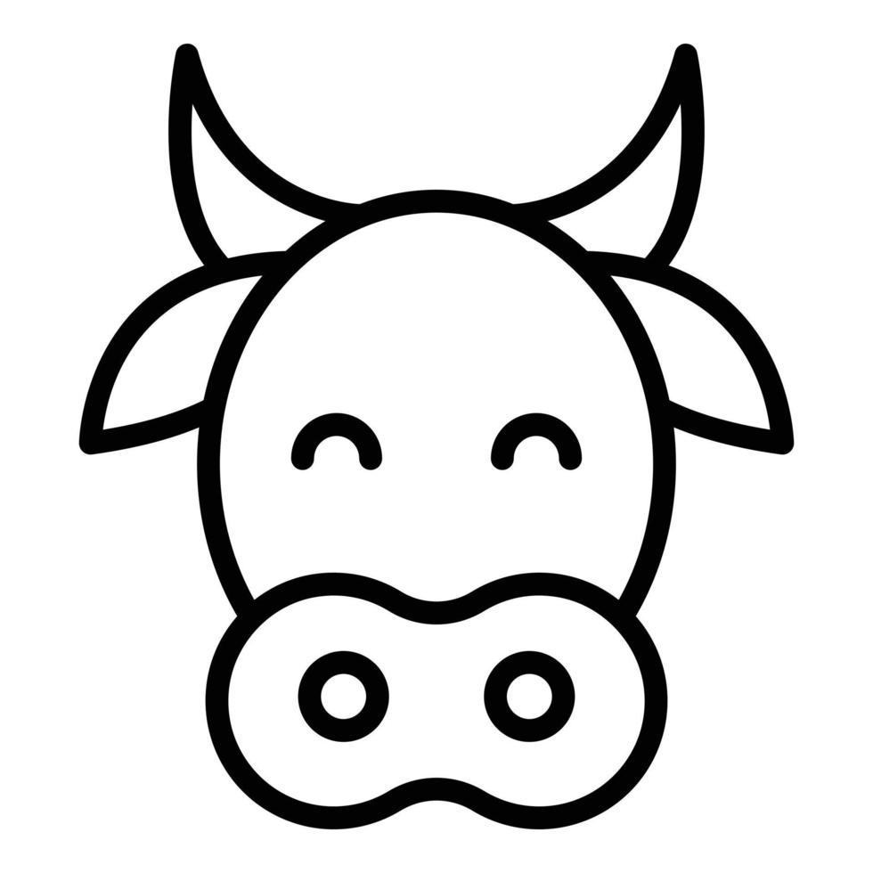 Kuhkopf-Symbol Umrissvektor. Bauernhoftier vektor