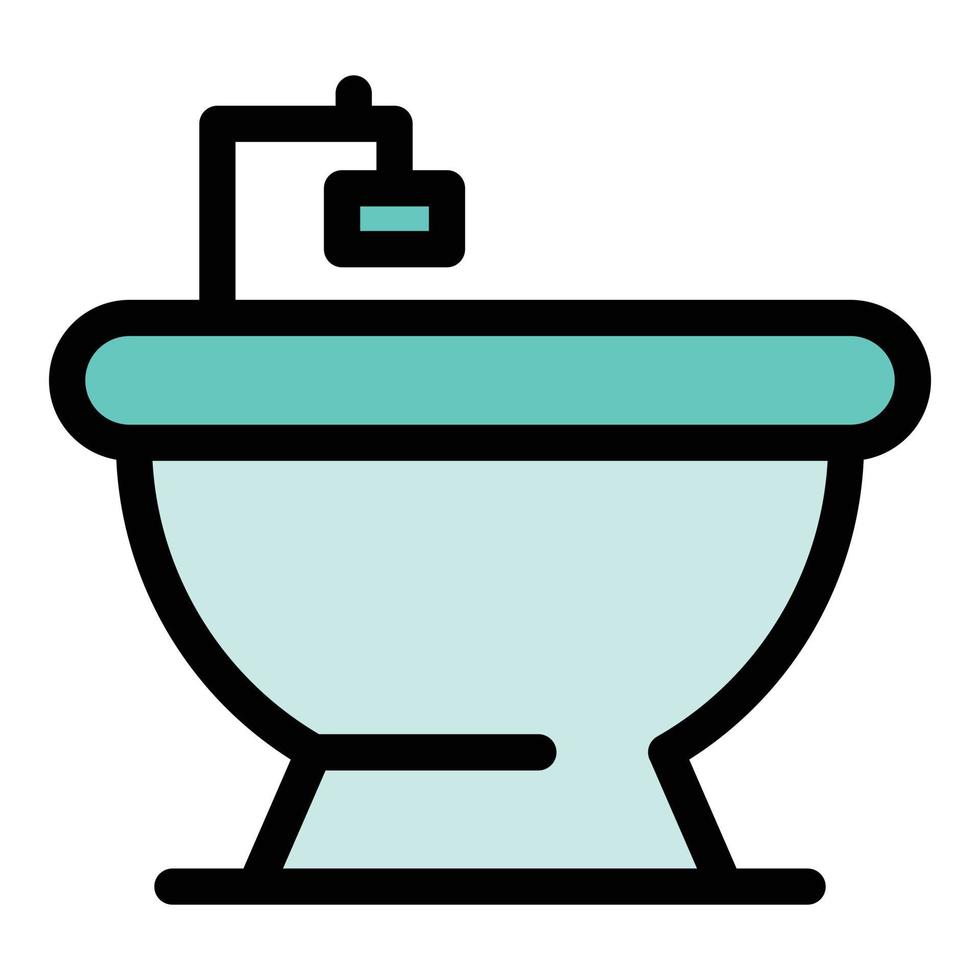 Toiletten-Bidet-Symbol Farbumrissvektor vektor