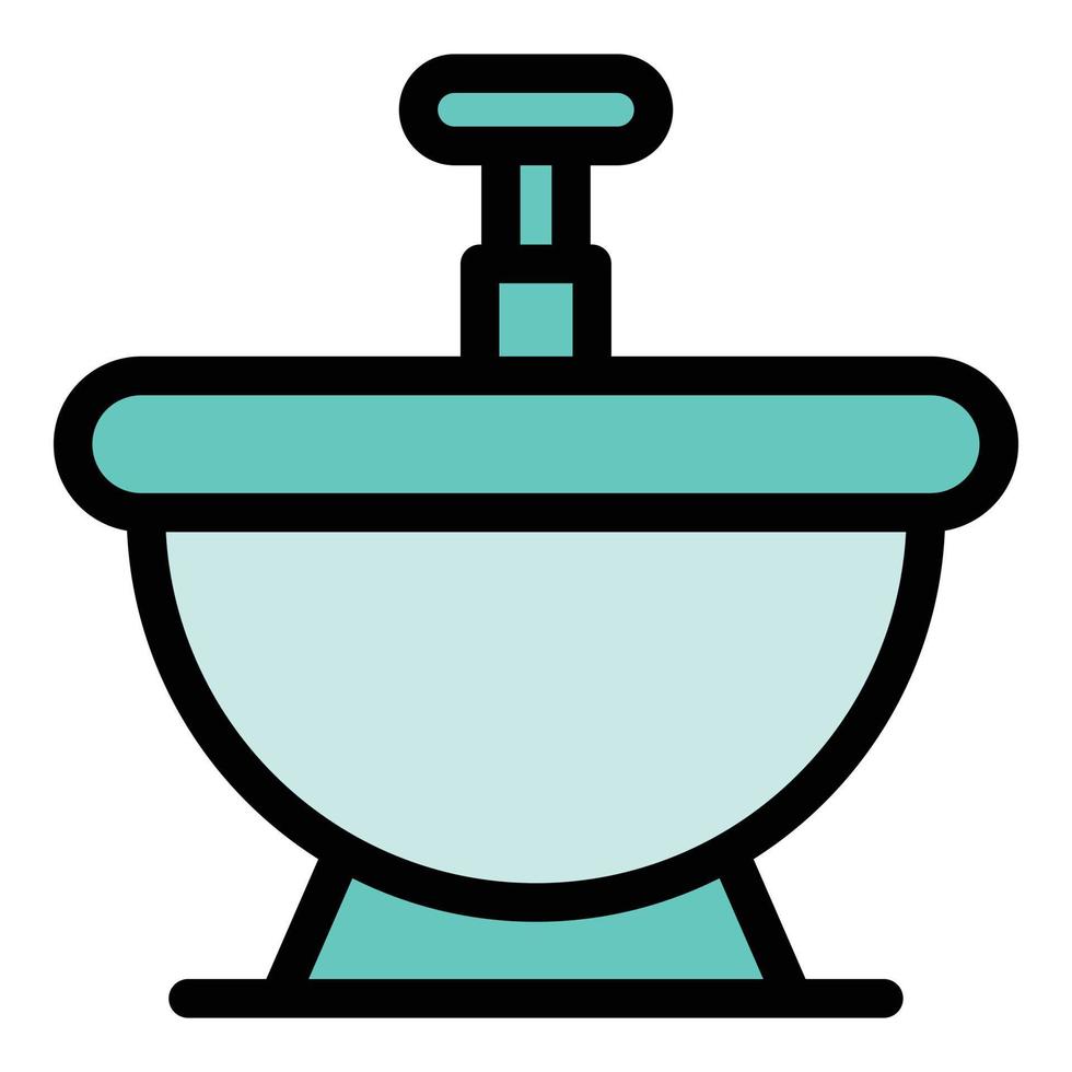 Wohnung Bidet Symbol Farbe Umriss Vektor