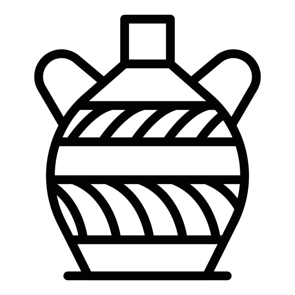Keramiktopf-Symbol Umrissvektor. Kunstkurs vektor