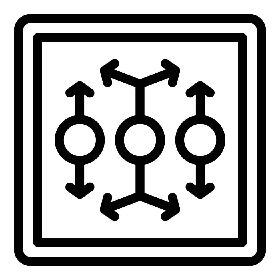 Entwicklung Spielsymbol Umrissvektor. Online-Schach vektor