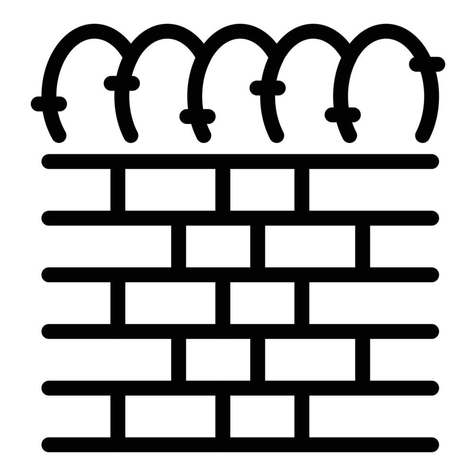 Backsteinmauer-Symbol-Umrissvektor. Migranten vektor