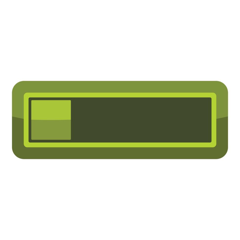 spelare grön knapp ikon, tecknad serie stil vektor