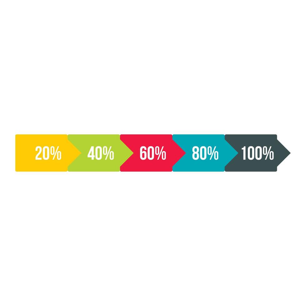 Infografiken mit langem Pfeil, flacher Stil vektor