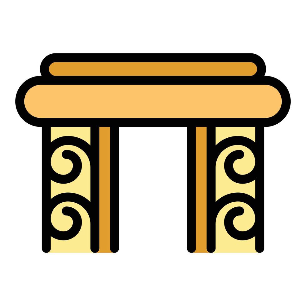 grekisk gammal kolumn ikon Färg översikt vektor
