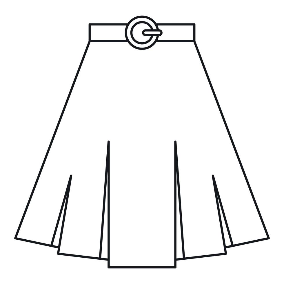 kjol ikon, översikt stil vektor