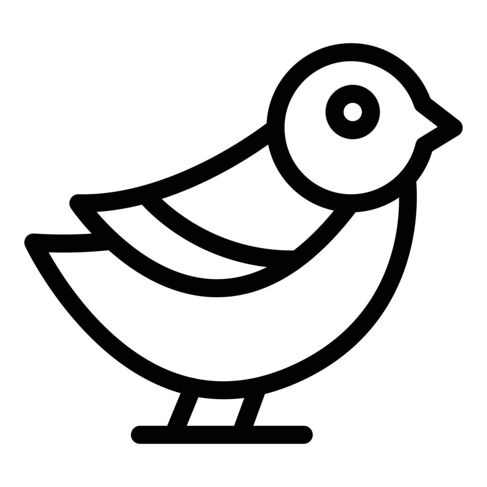 kleiner Spatzen-Symbol-Umrissvektor. Vogelbaum vektor