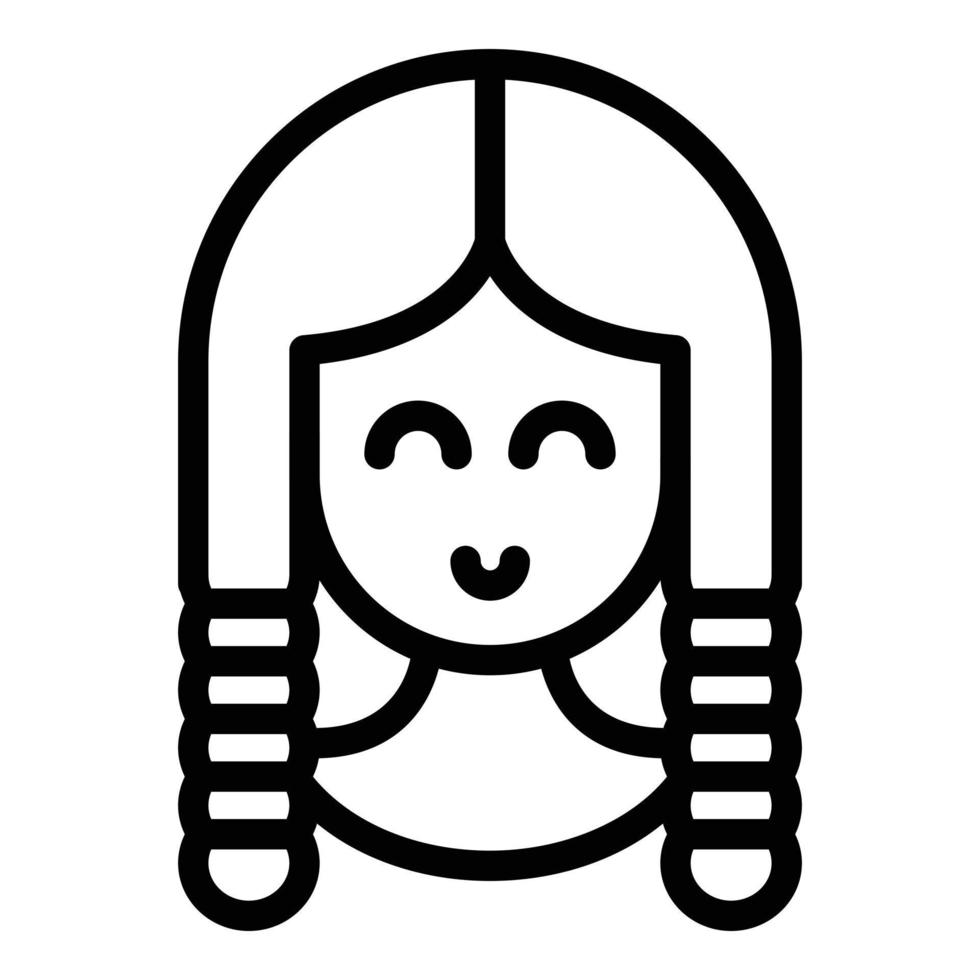 Alaska-Mädchen-Symbol-Umrissvektor. Wintergletscher vektor
