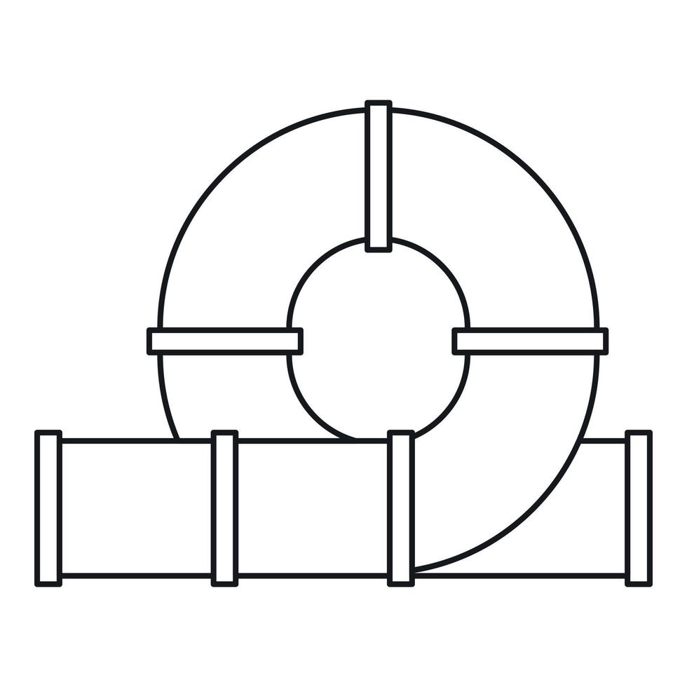 Slider-Wasserrohr-Symbol, Outline-Stil vektor