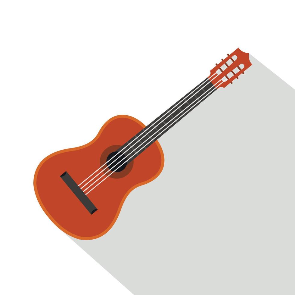 Gitarrensymbol, flacher Stil vektor