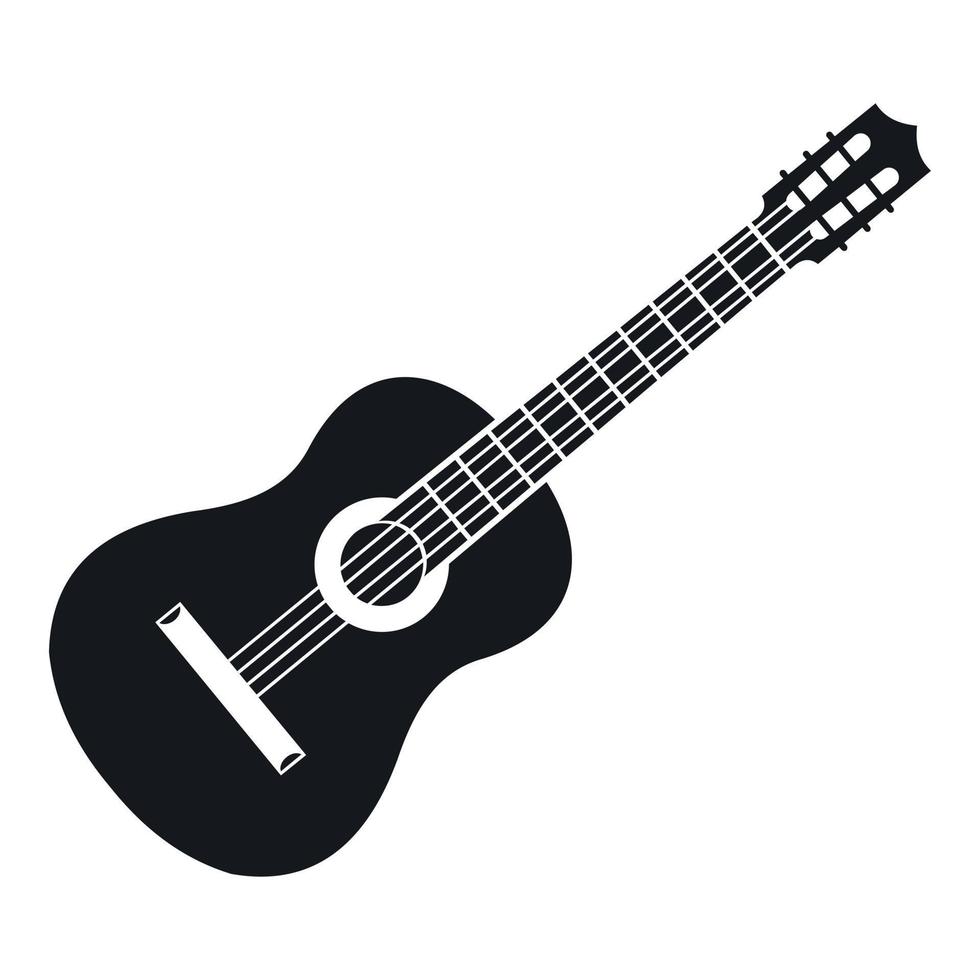 gitarr ikon, enkel stil vektor