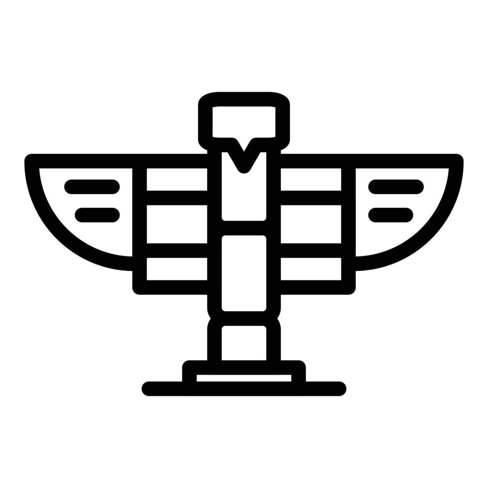 alaska Örn tempel ikon översikt vektor. vinter- snö vektor
