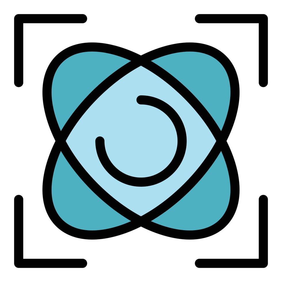 Physik Gyroskop Symbol Farbe Umriss Vektor
