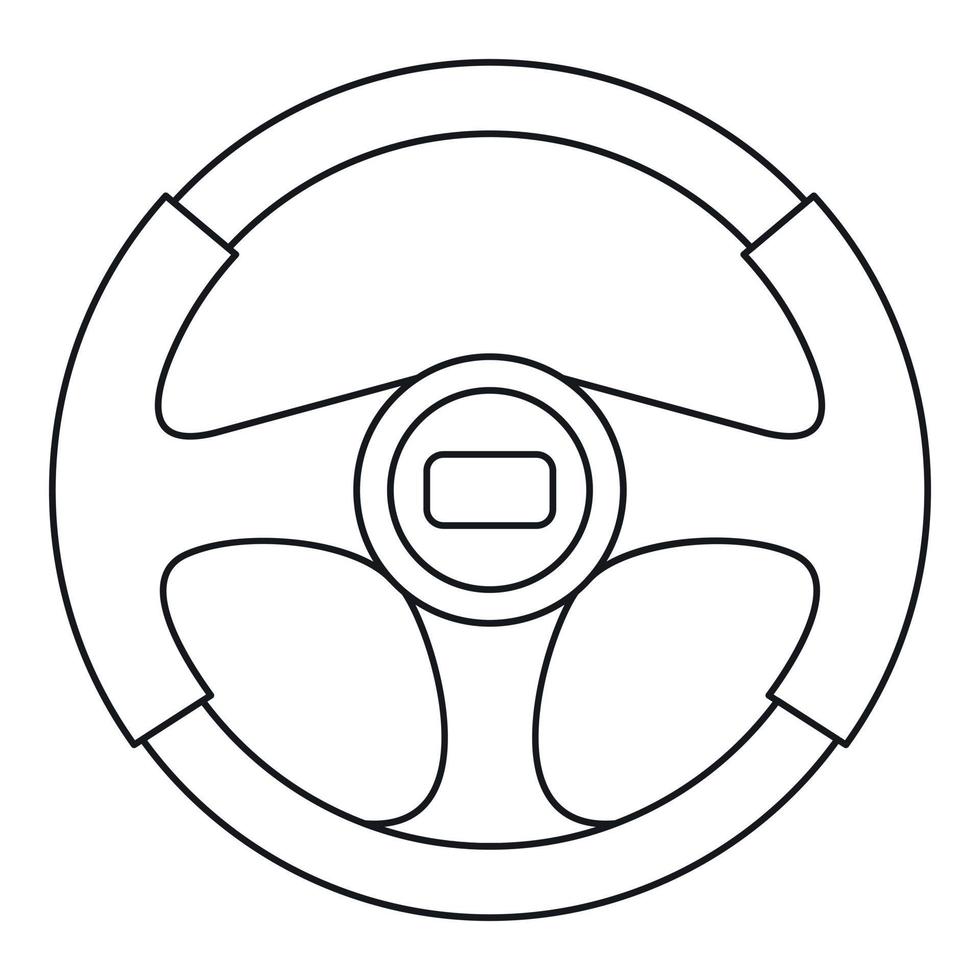 styrning hjul ikon, översikt stil vektor