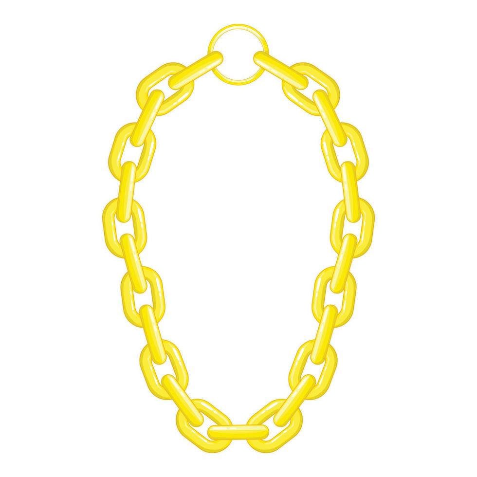 Goldene Kette Halskette Symbol, Cartoon-Stil vektor