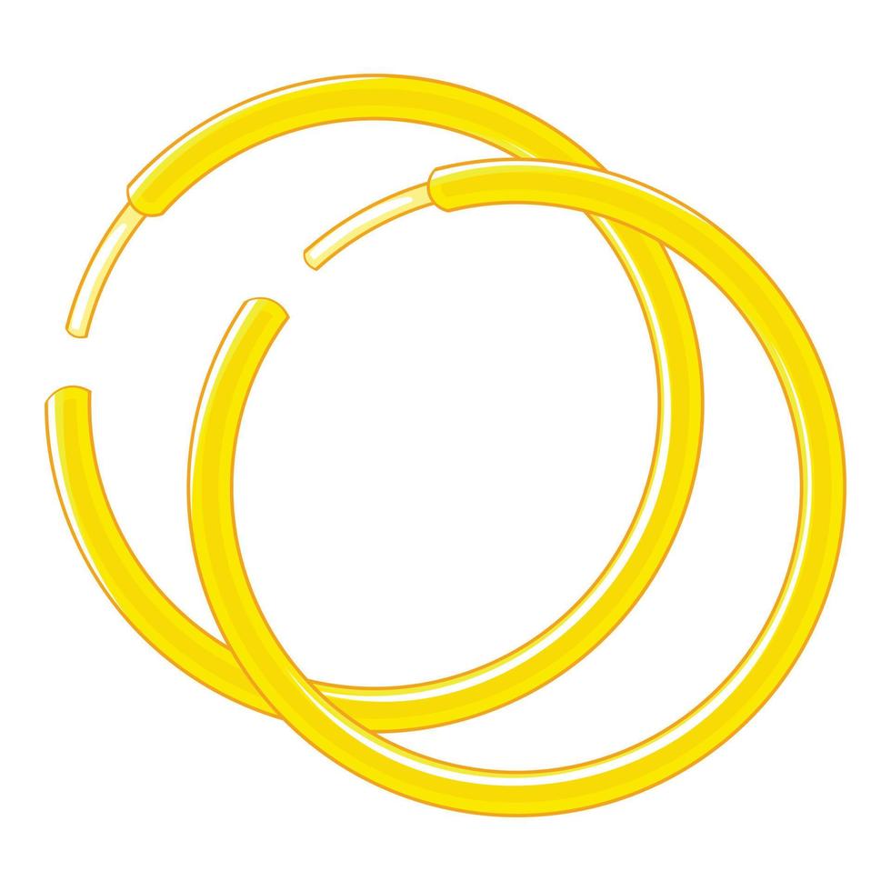 goldene Ohrringe Symbol, Cartoon-Stil vektor