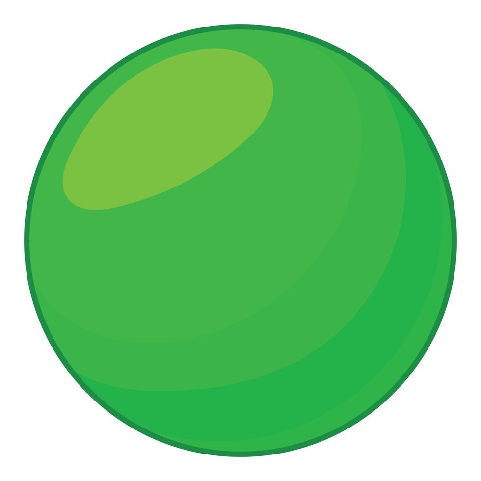 grüne Kugel-Symbol, Cartoon-Stil vektor