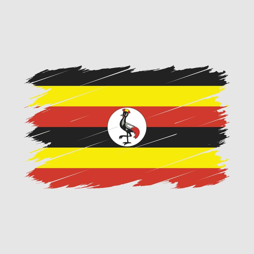 uganda flagge bürste vektor