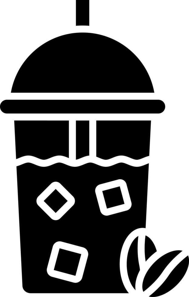 Glyphen-Symbol für Eiskaffee vektor