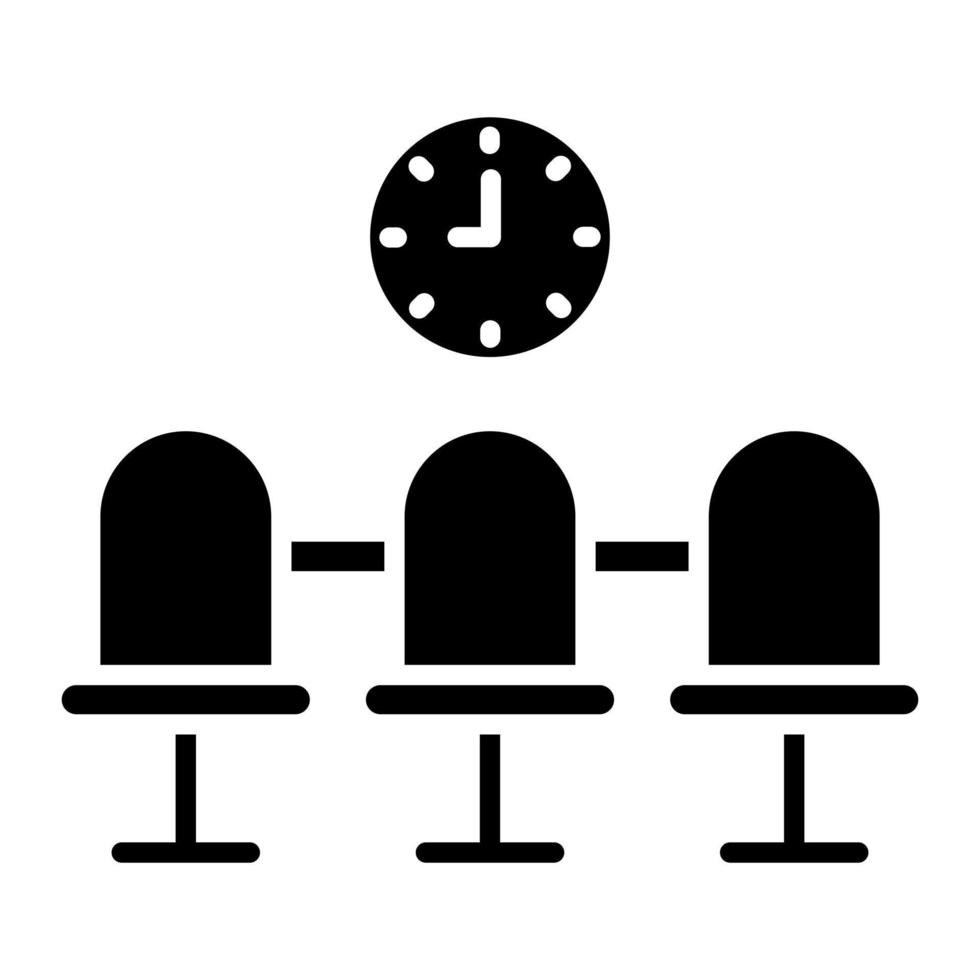 Wartezimmer-Glyphe-Symbol vektor