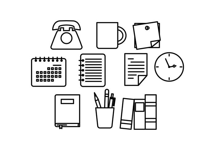 Gratis Office Line Icon Vector