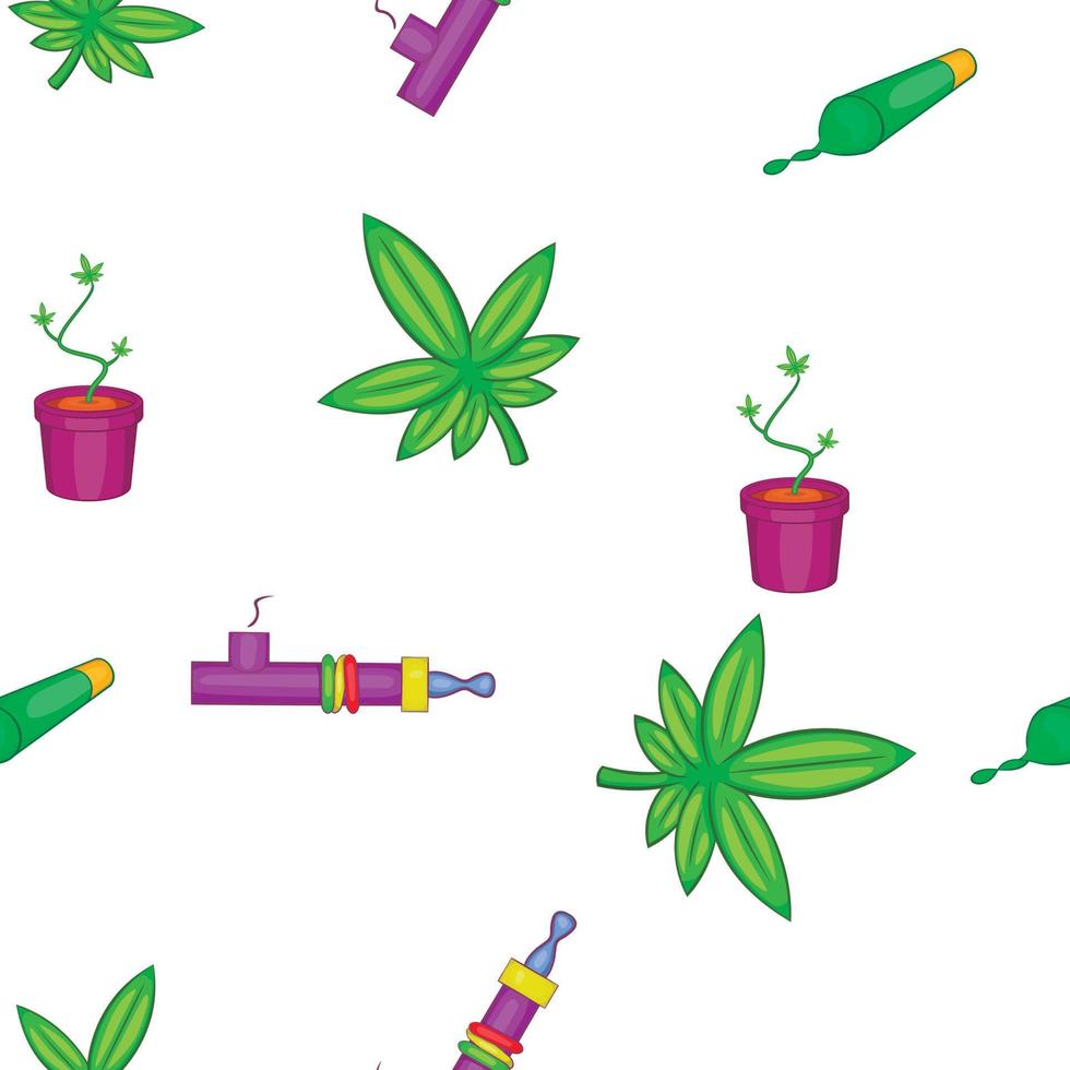 marijuana rökning mönster, tecknad serie stil vektor