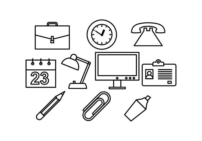 Gratis Office Line Icon Vector