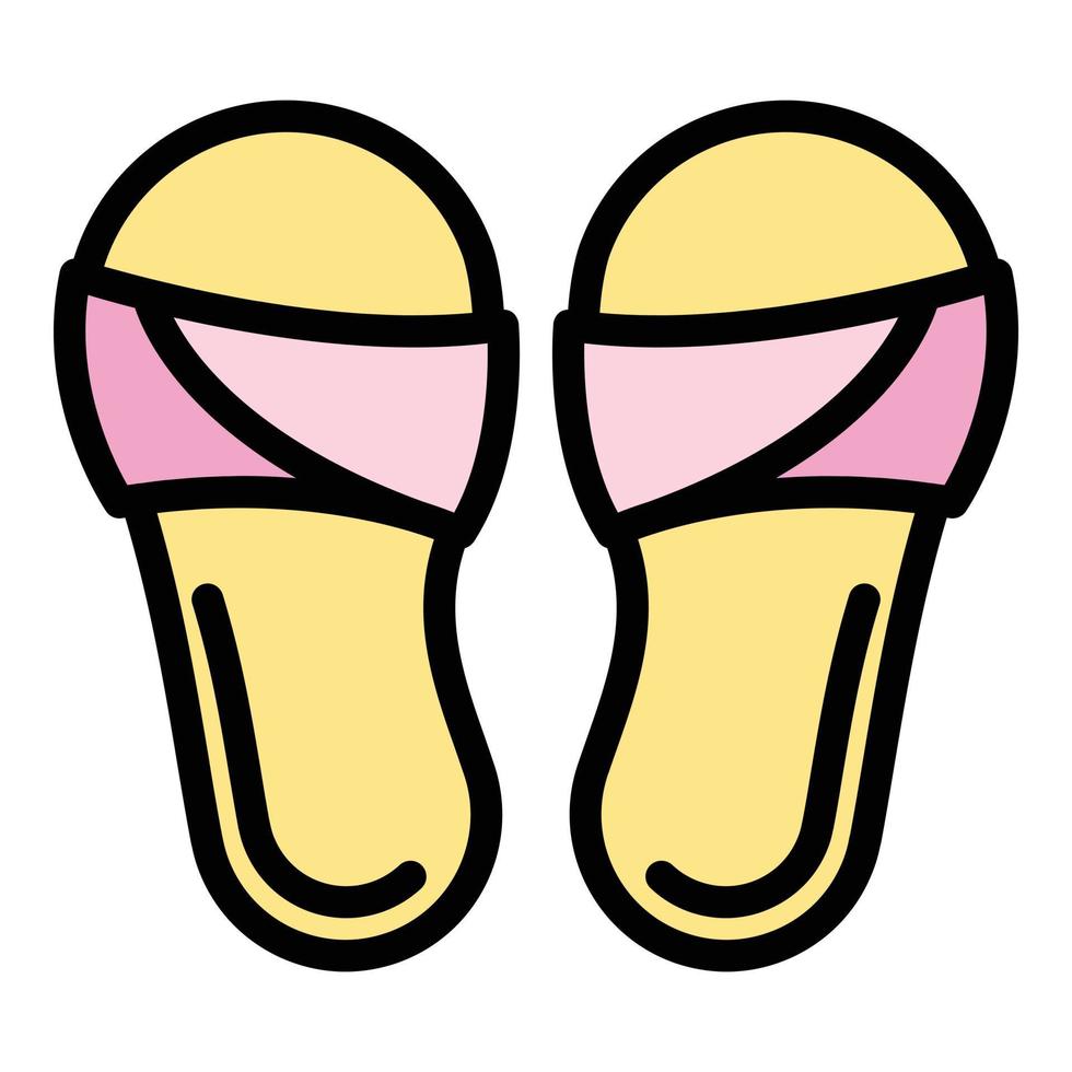 tillfällig sandaler ikon Färg översikt vektor