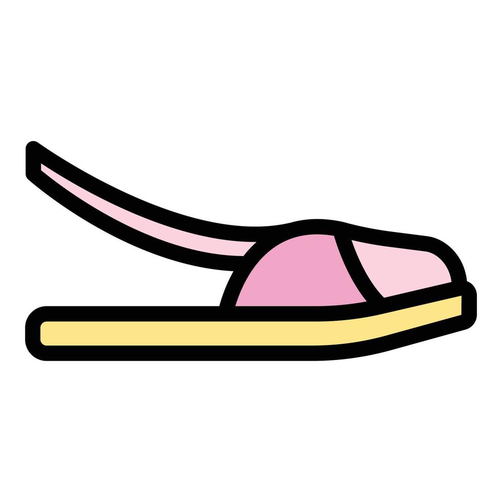 sommar sandaler ikon Färg översikt vektor