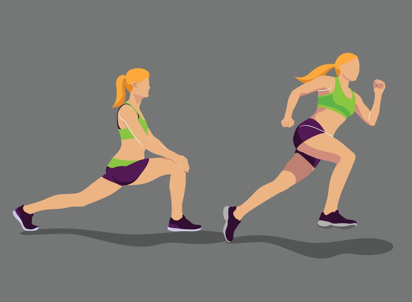 Frauen-Workout-Fitness-Übung in Vektorillustration vektor