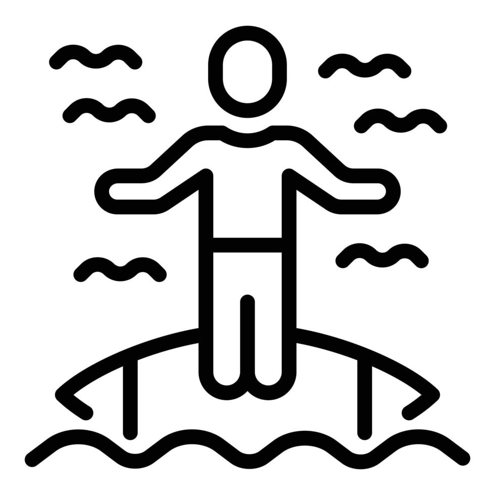 säkerhet surfa ikon översikt vektor. vatten liv vektor