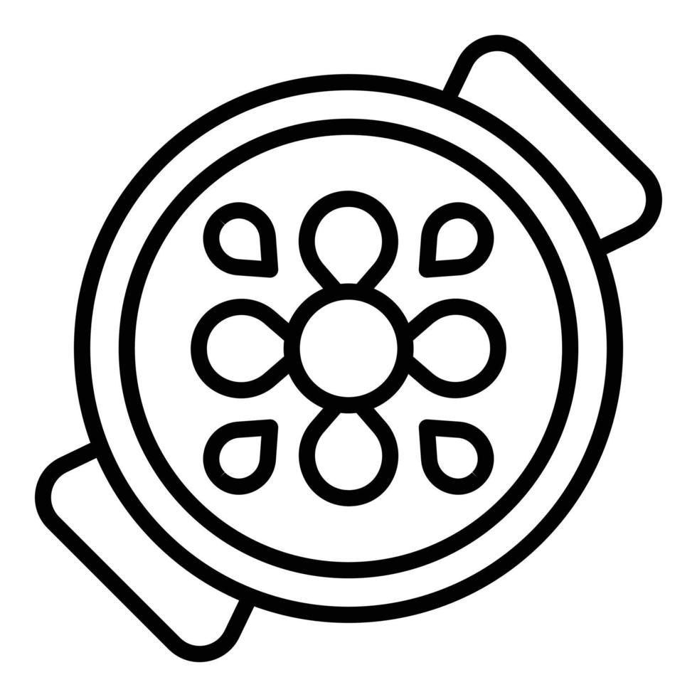 spanischer Paella-Symbol-Umrissvektor. Fischküche vektor